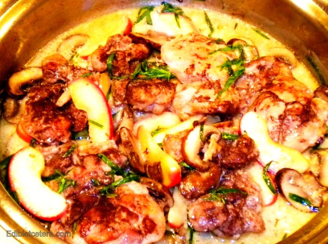 Chicken Braised with Cider, Tarragon & Apples