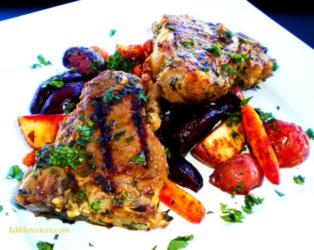 Minted Lamb with Roasted Baby Vegetables