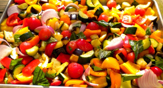 Blog, uncooked oven roasted ratatouille and shitake bacon 005