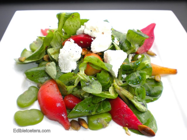 Roasted Beet, Fava Bean & Goat Cheese Salad
