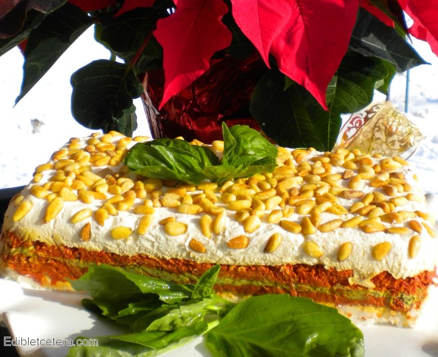 Choc prune truffls, and cream cheese torta with pesto 005