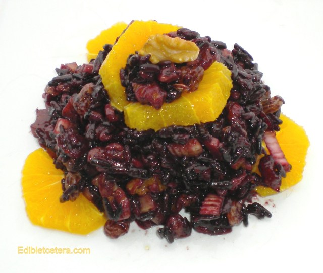Black Rice & Walnut Salad with an Orange Balsamic dressing