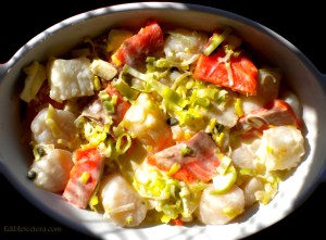 Salmon & Scallop Pie with a Lemon Dill Crumb Crust