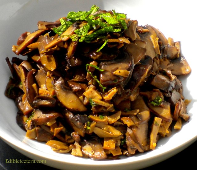 Braised Wild Mushrooms with Mint & Garlic
