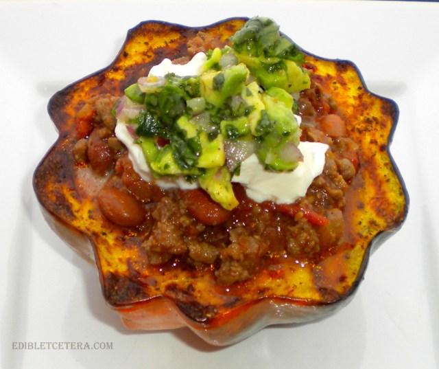 Elk Chili with Roasted Acorn Squash