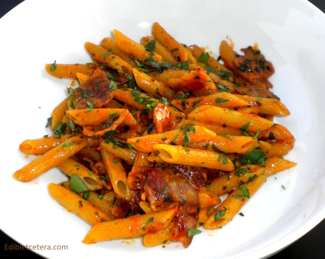 Penne with Vodka, Bacon & Chili