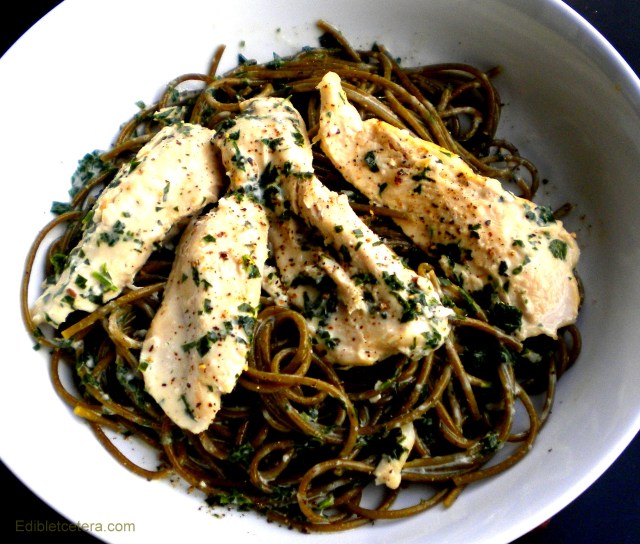 Chicken in a wine, garlic and anchovy cream sauce