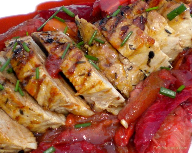 Roast Pork Loin with Spiced Plums