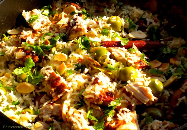 Chicken Pilaf with Green Olives, Lemon &amp; Almonds